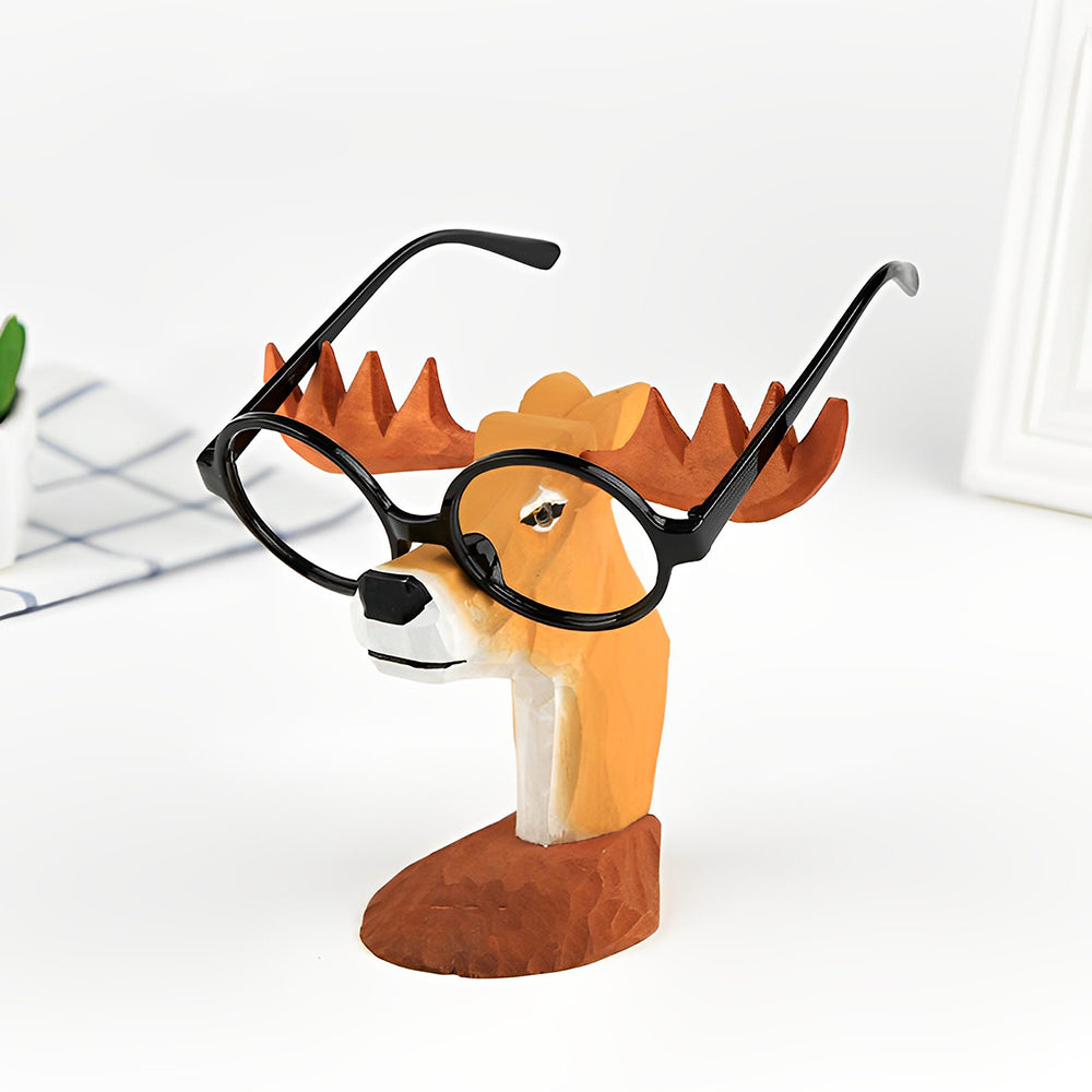 Porte Lunettes en bois élan Dessin Animé