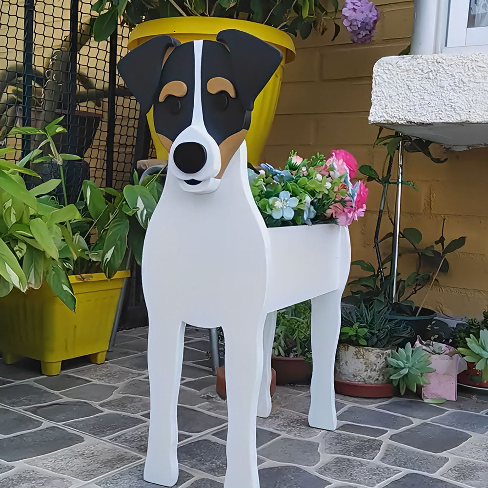 Pot de fleurs en forme de Fox Terrier Chilien
