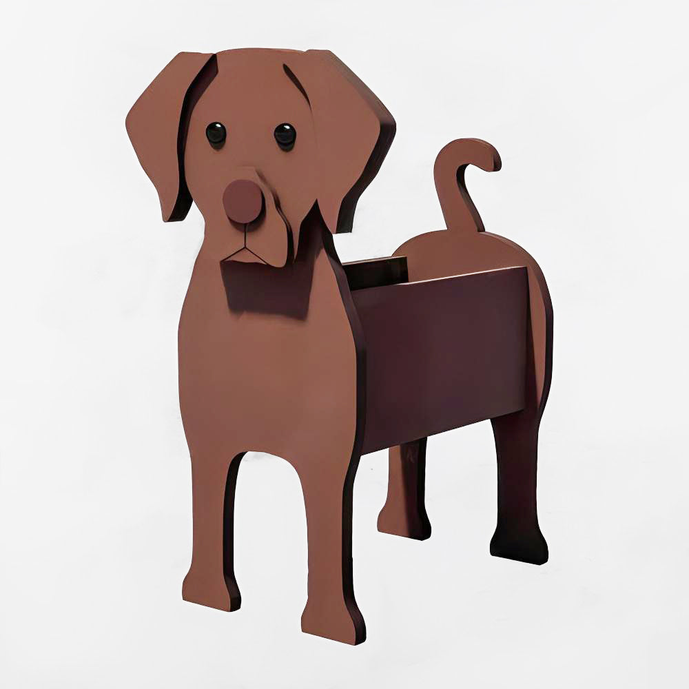 Pot de fleurs en forme de Labrador Chocolat