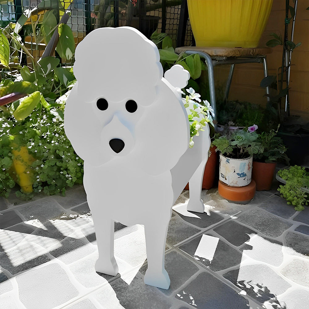 Pot de fleurs en forme de Caniche