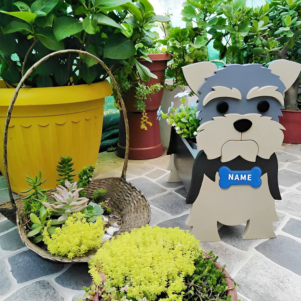 Pot de fleurs en forme de Yorkshire Terrier