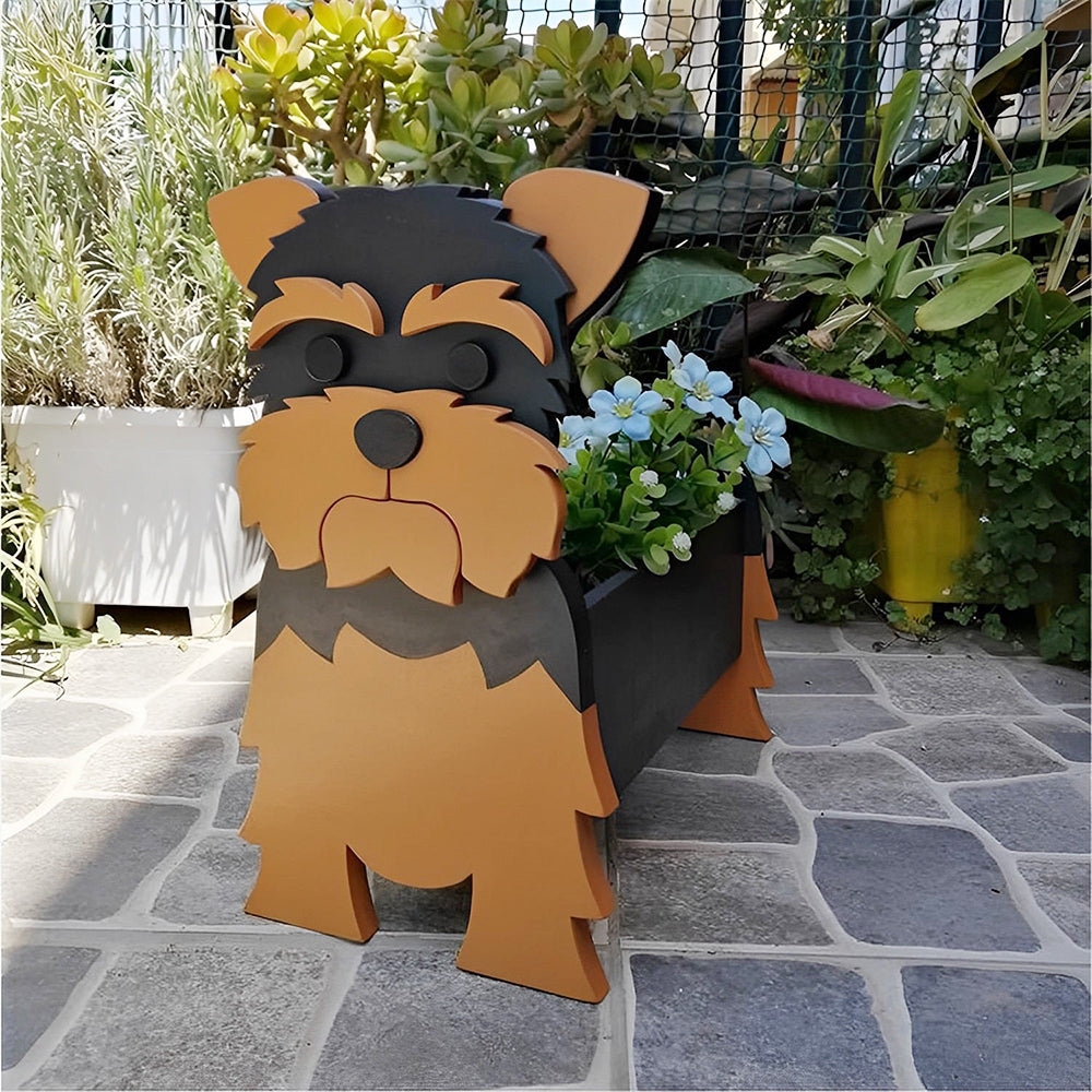 Pot de fleurs en forme de Yorkshire Terrier