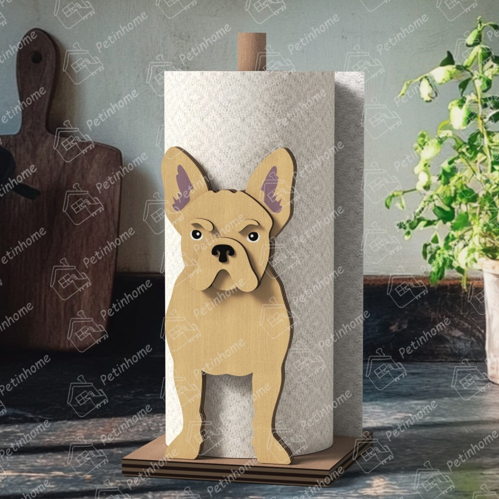 Porte-Papier Serviette en Forme de Bouledogue Français