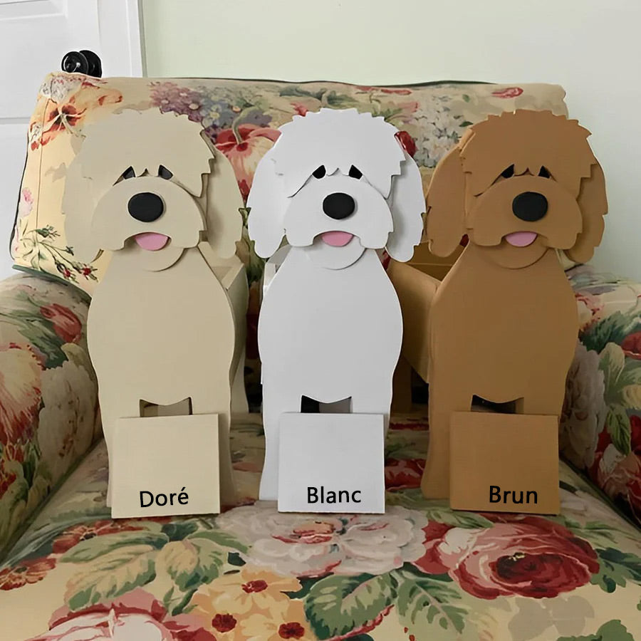 Pot de fleurs en forme de Golden Doodle