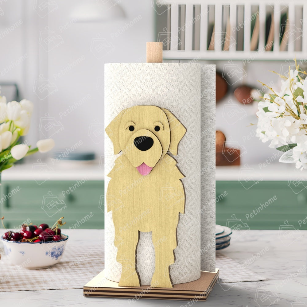 Porte-Papier Serviette en Forme de Retriever Doré
