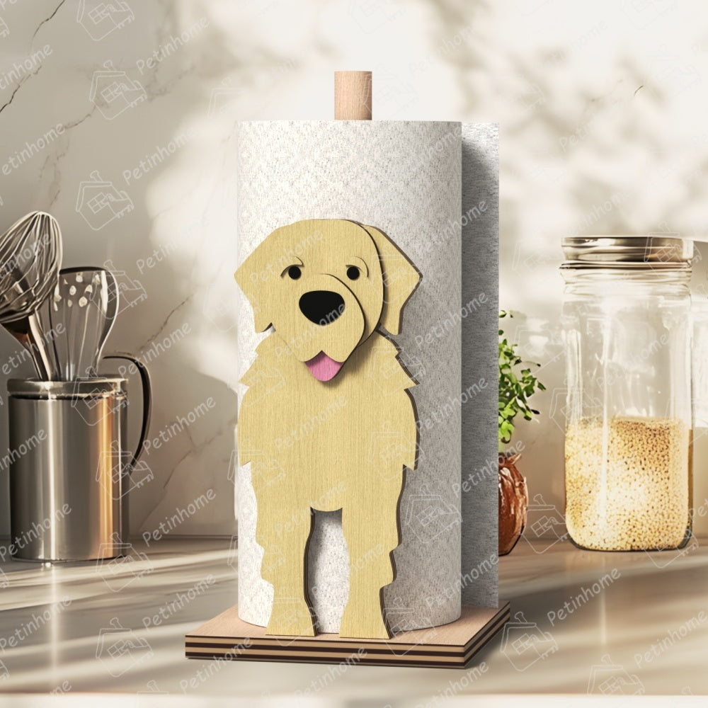 Porte-Papier Serviette en Forme de Retriever Doré
