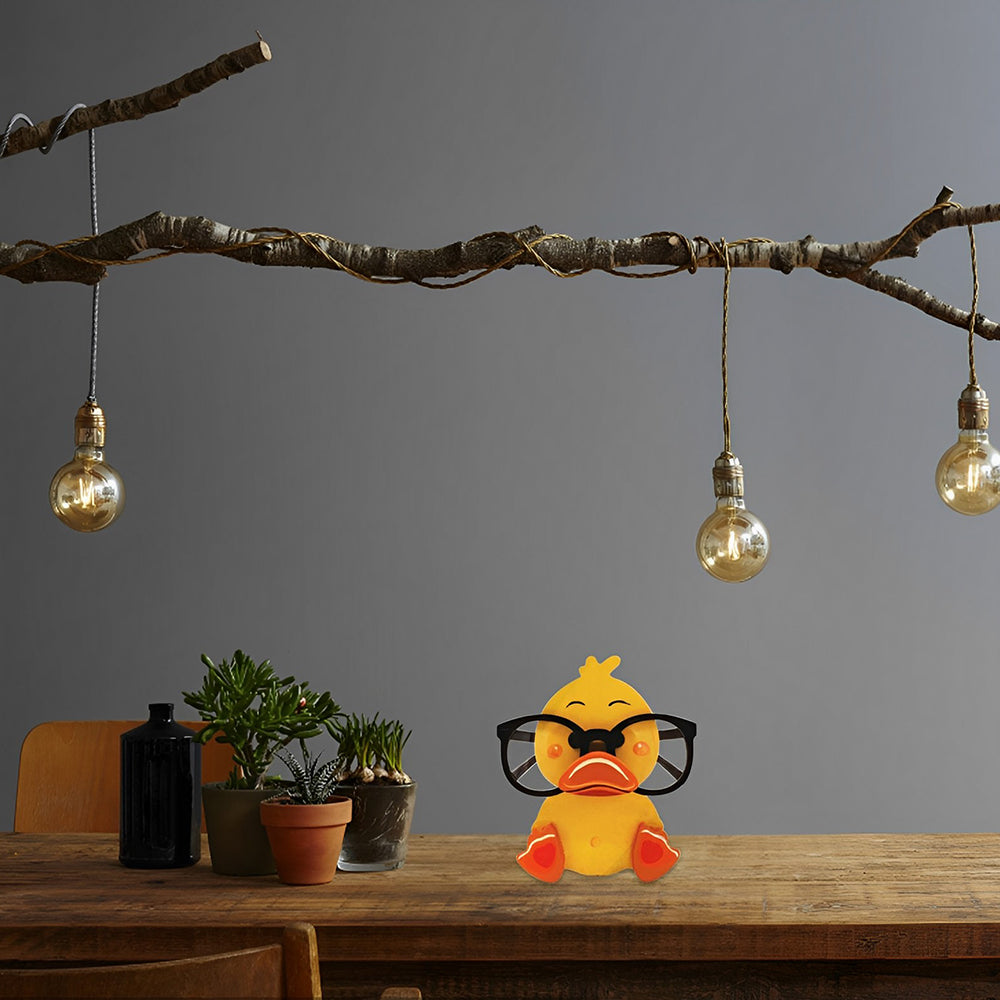 Porte Lunettes en bois Canard Jaune Dessin Animé