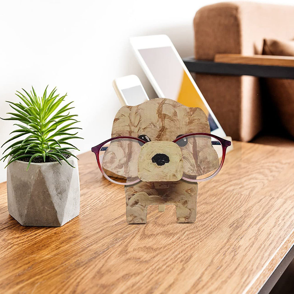 Porte Lunettes en bois Dessin Animé Golden Retriever