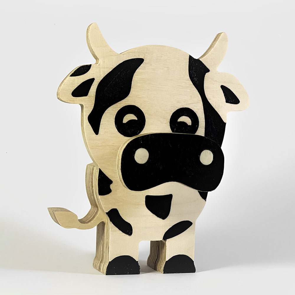 Porte Lunettes en bois de Vache Mignonne de Dessin Animé