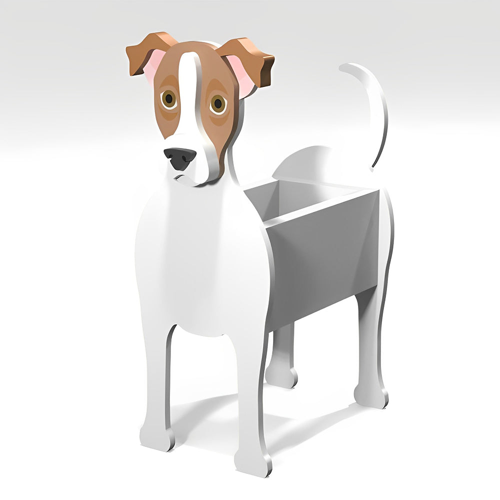 Pot de fleurs en forme de Jack Russel Terrier