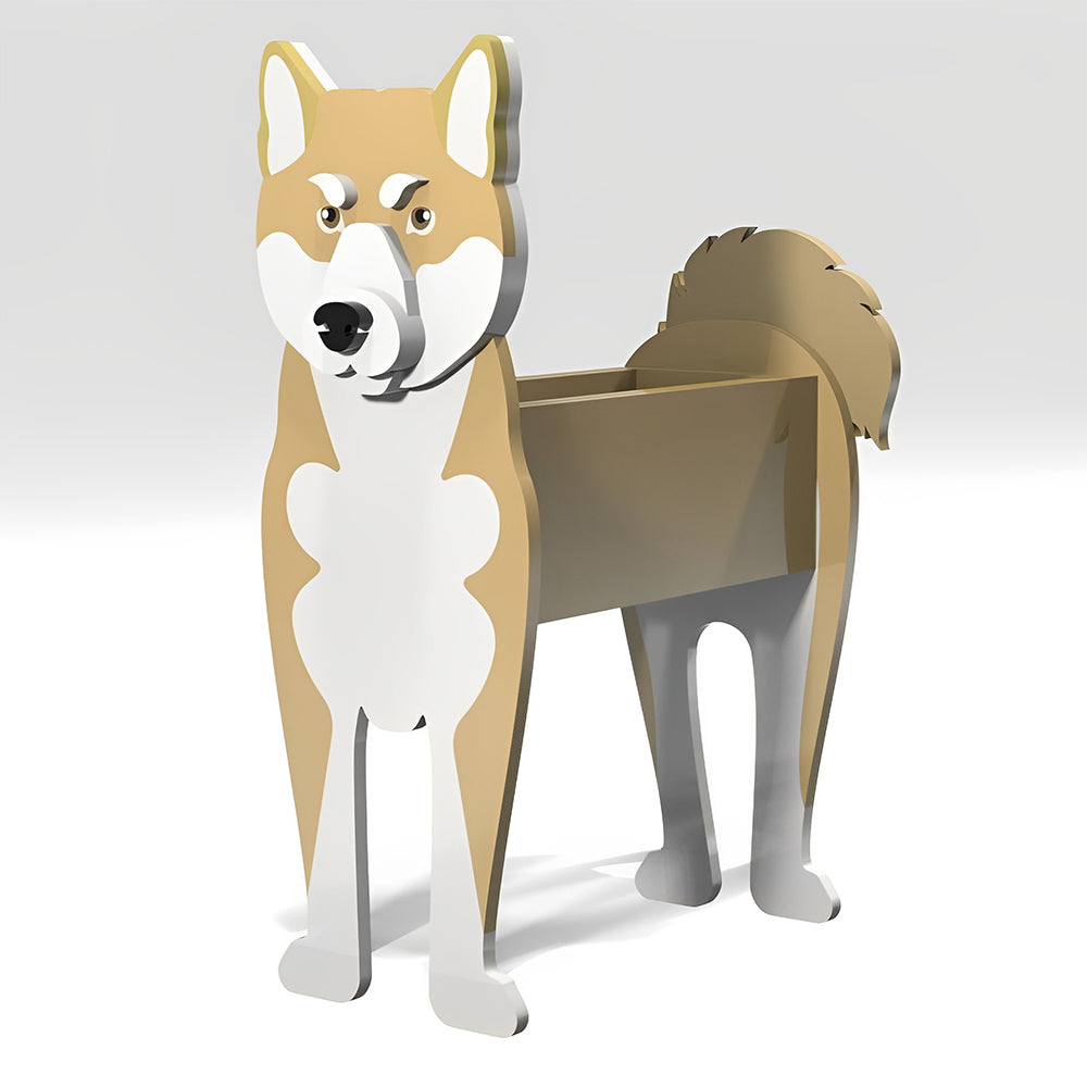 Pot de fleurs en forme de Shiba Inu