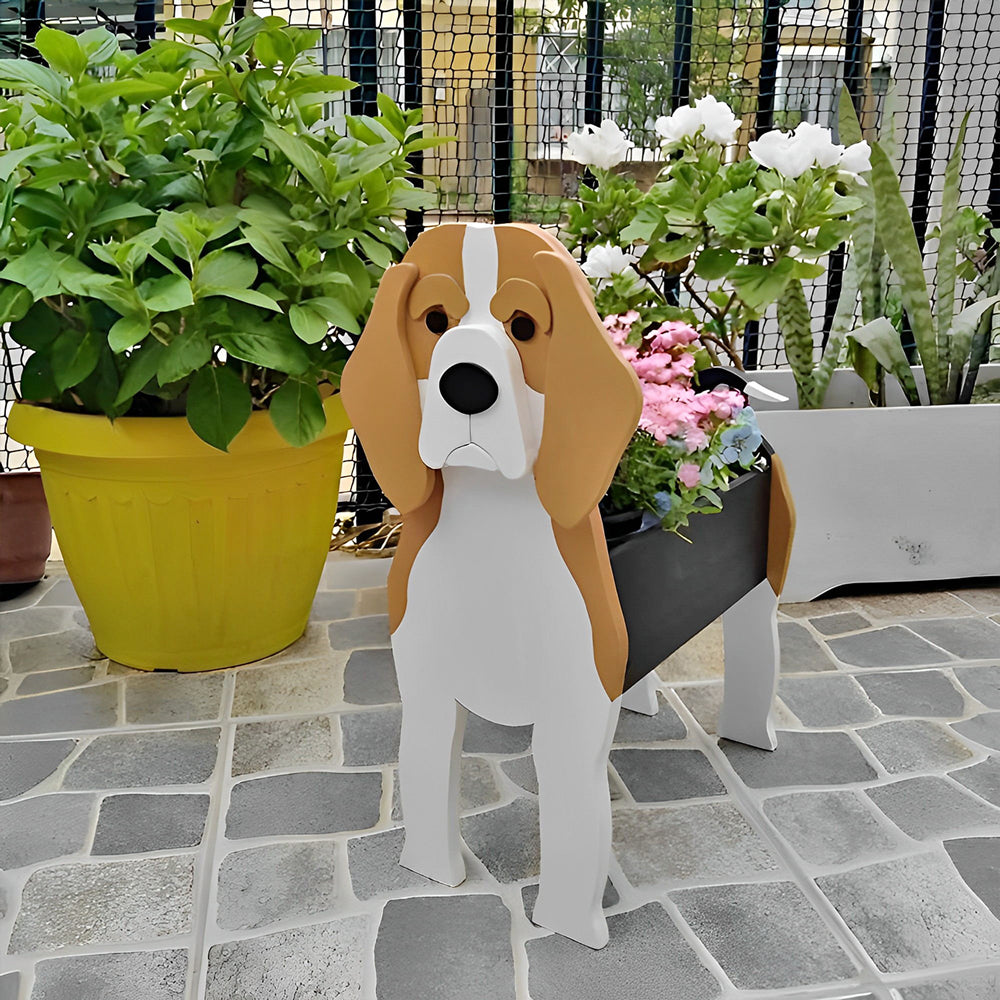 Pot de fleurs en forme de Beagle