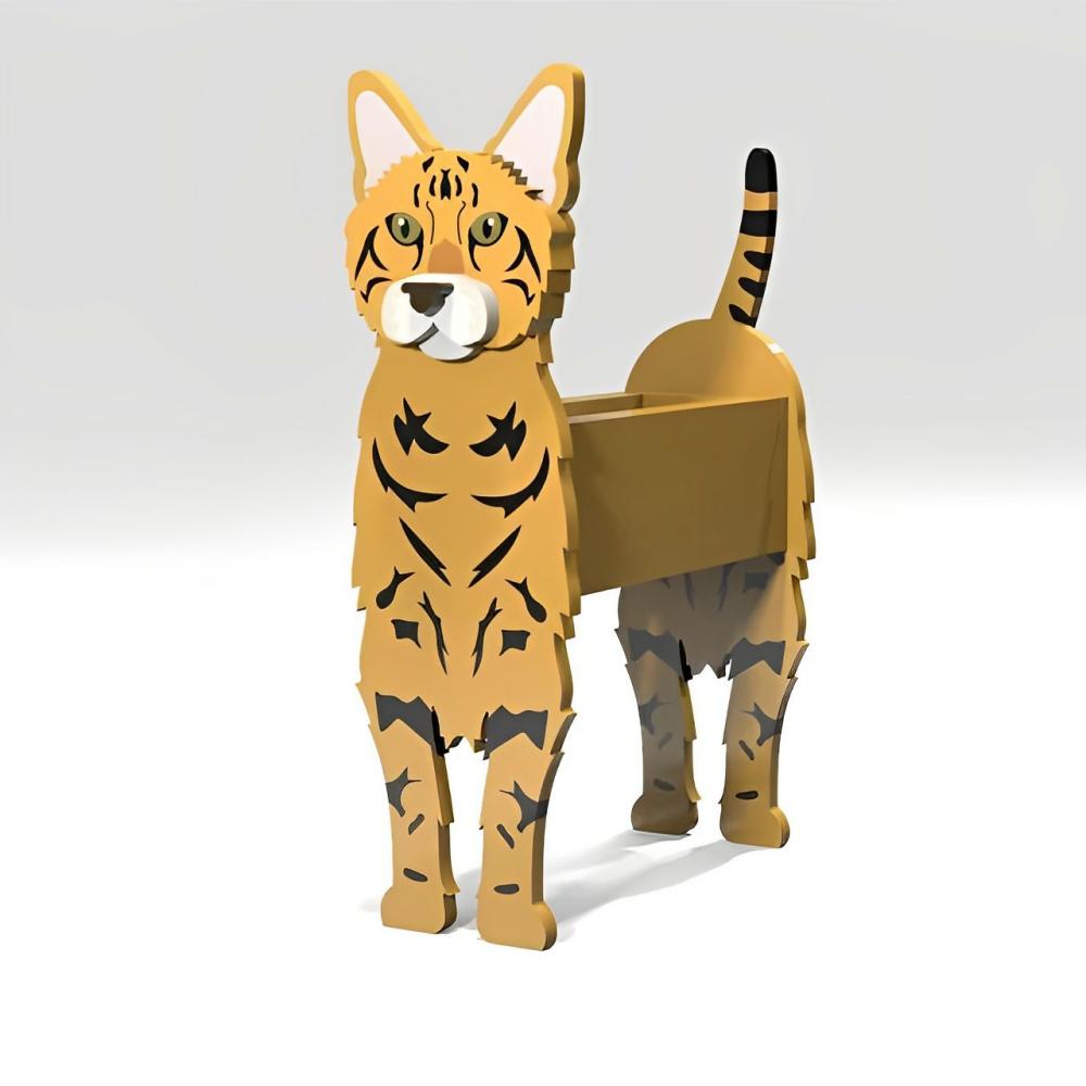 Pot de fleurs en forme de Chat Bengal