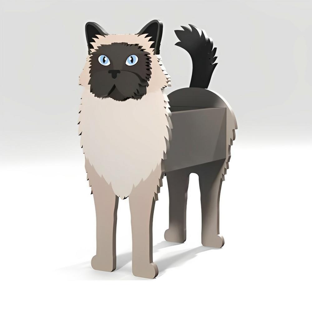Pot de fleurs en forme de Chat Birman