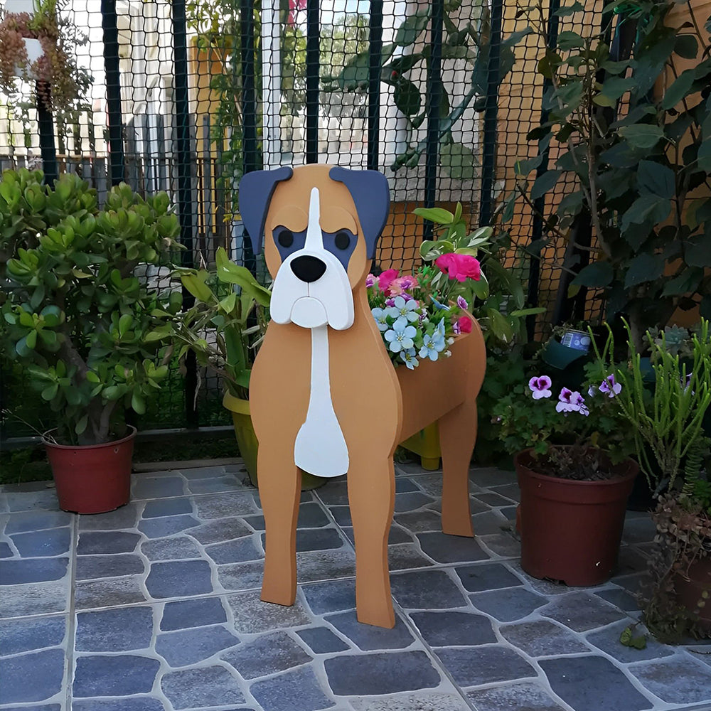 Pot de fleurs en forme de Chien Boxer