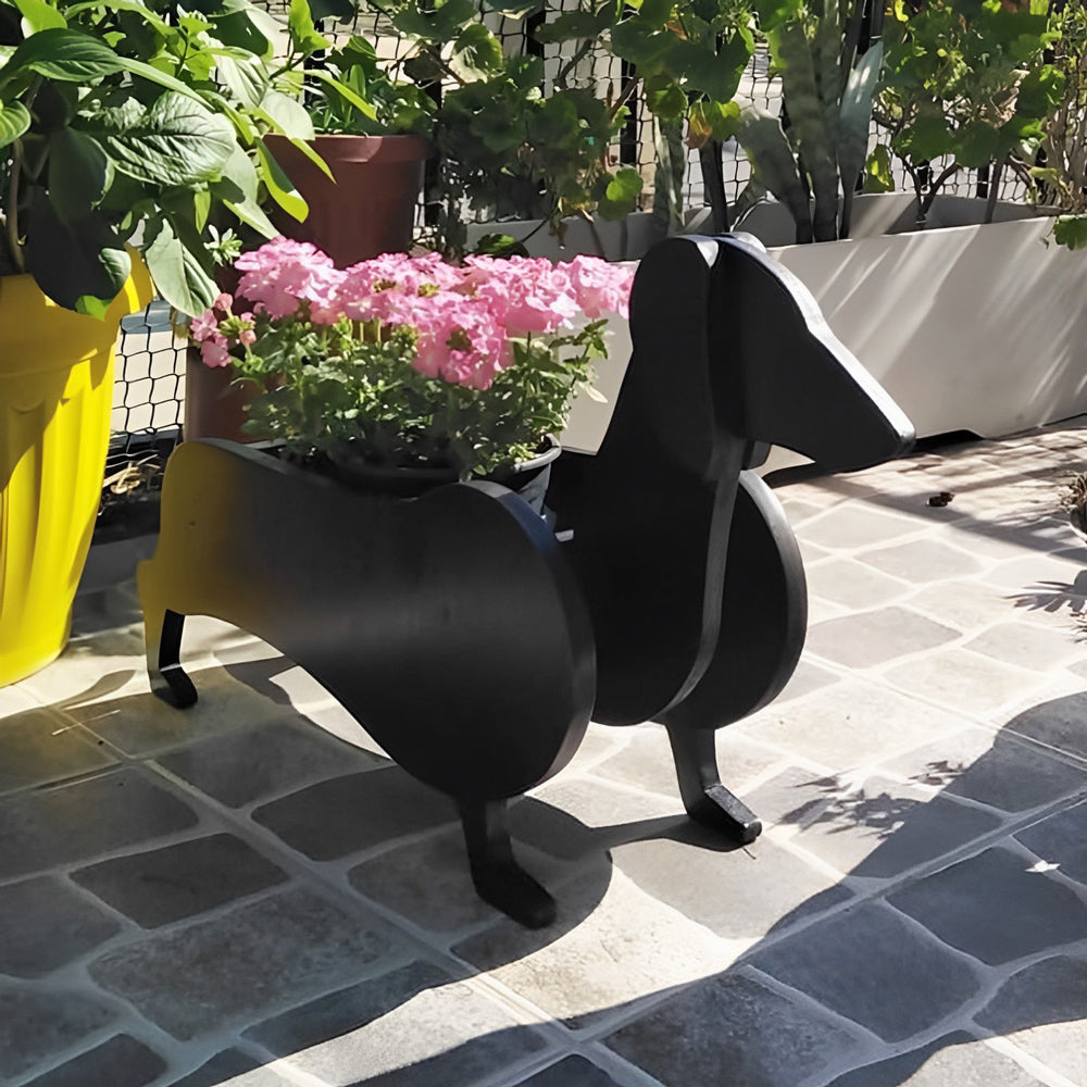 Pot de fleurs en forme de Dachshund