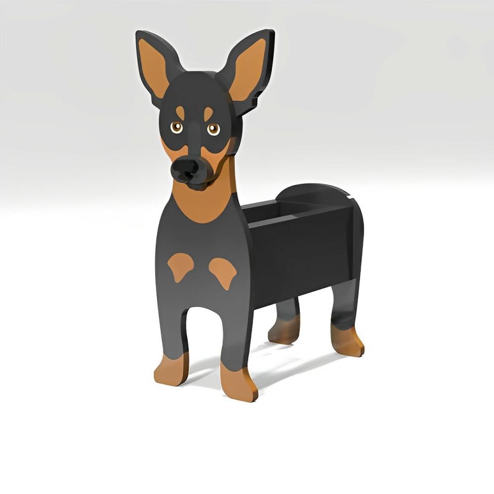 Pot de fleurs en forme de Mini Dobermann