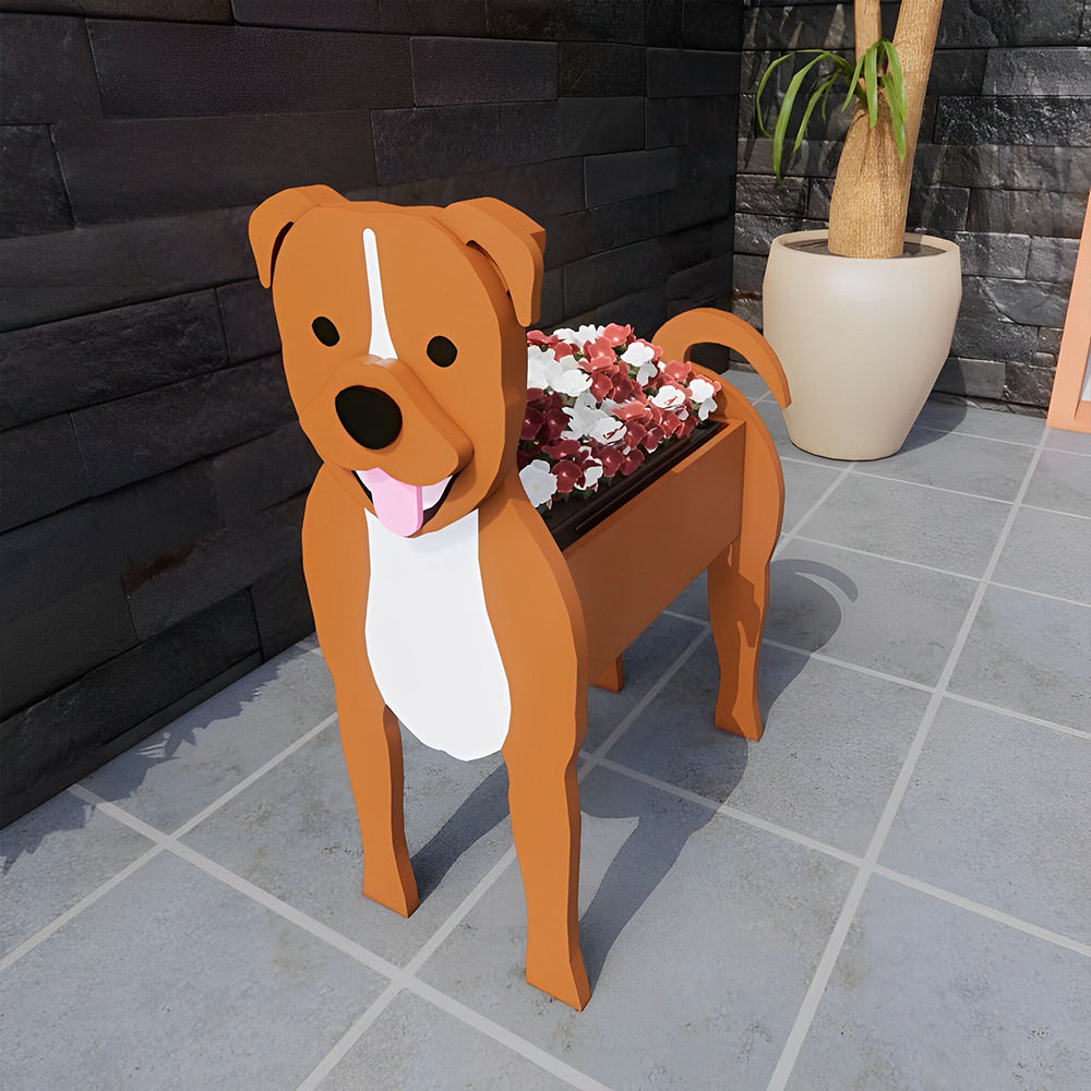 Pot de fleurs en forme de Staffordshire Bull Terrier